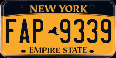 NY license plate FAP9339