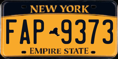 NY license plate FAP9373