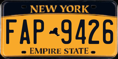 NY license plate FAP9426