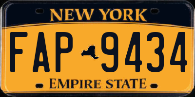 NY license plate FAP9434