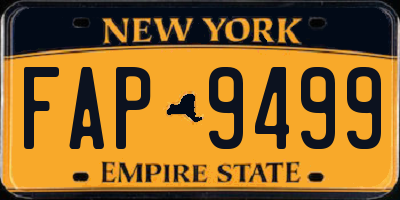 NY license plate FAP9499