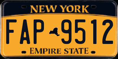 NY license plate FAP9512