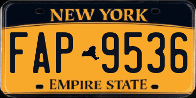 NY license plate FAP9536