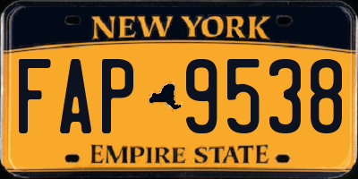 NY license plate FAP9538