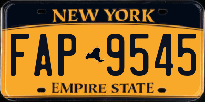 NY license plate FAP9545