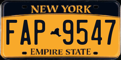 NY license plate FAP9547