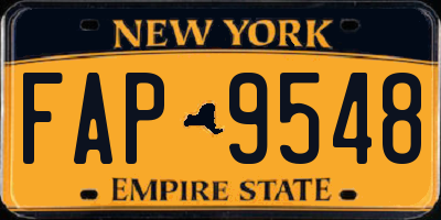 NY license plate FAP9548