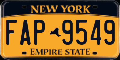 NY license plate FAP9549