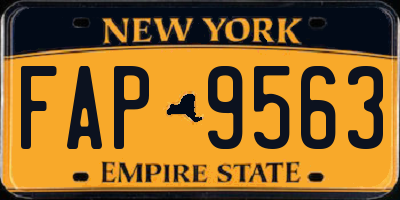 NY license plate FAP9563