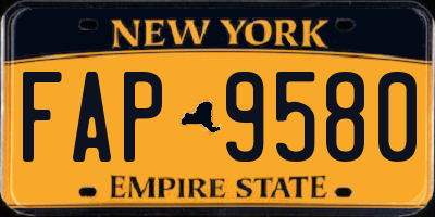 NY license plate FAP9580