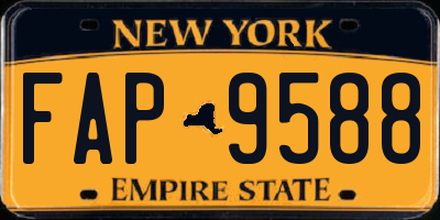 NY license plate FAP9588