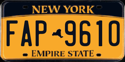 NY license plate FAP9610