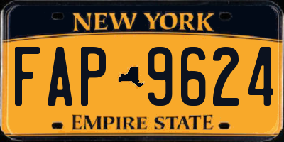 NY license plate FAP9624