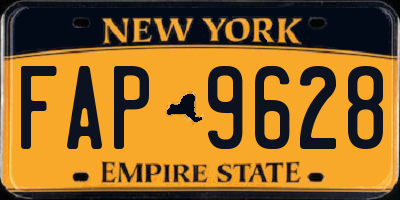 NY license plate FAP9628