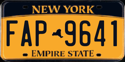 NY license plate FAP9641