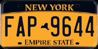 NY license plate FAP9644