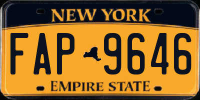 NY license plate FAP9646