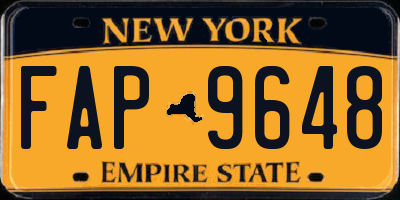 NY license plate FAP9648