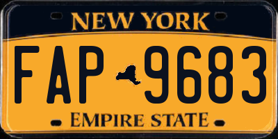 NY license plate FAP9683