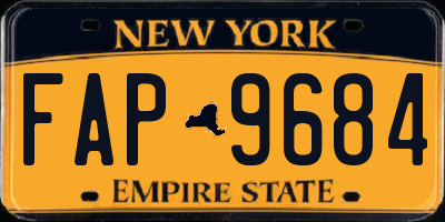 NY license plate FAP9684