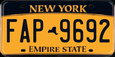 NY license plate FAP9692