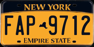 NY license plate FAP9712