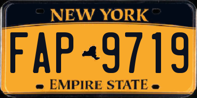 NY license plate FAP9719
