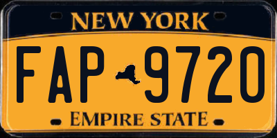 NY license plate FAP9720