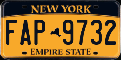 NY license plate FAP9732