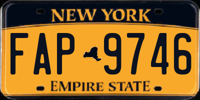 NY license plate FAP9746