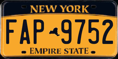 NY license plate FAP9752