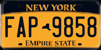 NY license plate FAP9858