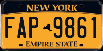 NY license plate FAP9861