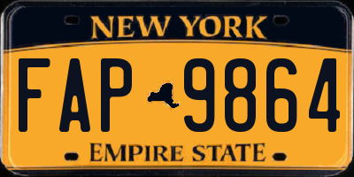 NY license plate FAP9864