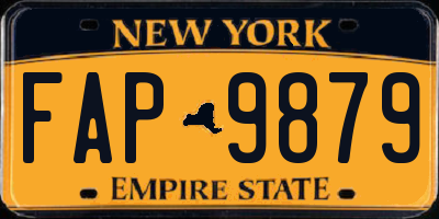 NY license plate FAP9879