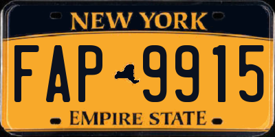 NY license plate FAP9915
