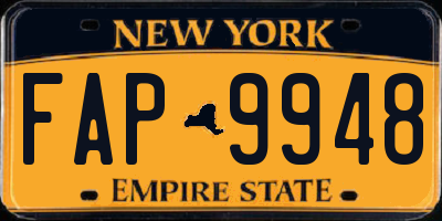 NY license plate FAP9948