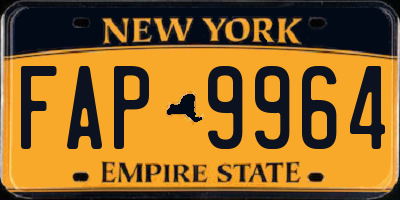 NY license plate FAP9964