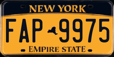 NY license plate FAP9975