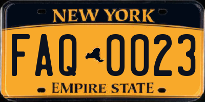 NY license plate FAQ0023