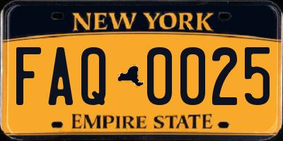 NY license plate FAQ0025