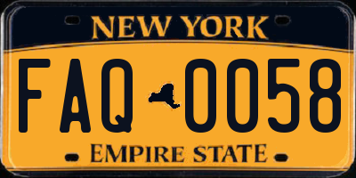 NY license plate FAQ0058