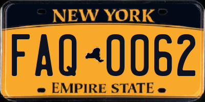 NY license plate FAQ0062
