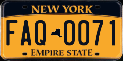 NY license plate FAQ0071