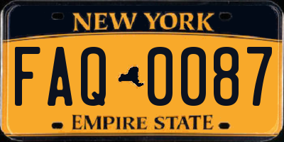 NY license plate FAQ0087
