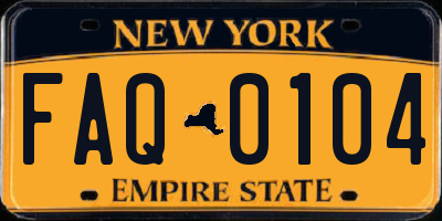 NY license plate FAQ0104