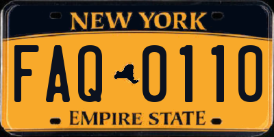NY license plate FAQ0110