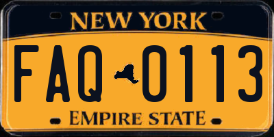 NY license plate FAQ0113