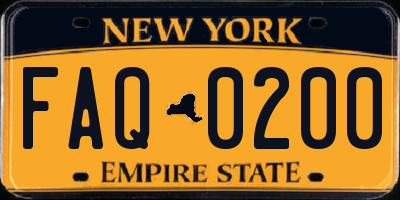 NY license plate FAQ0200