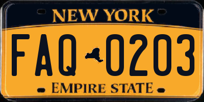 NY license plate FAQ0203